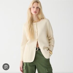 NWT J. Crew Giselle Sweater Blazer In Cream Size Large